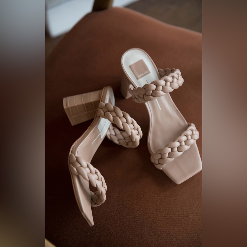 Dolce Vita braided block heel sandal color cafe Stella size 8.5